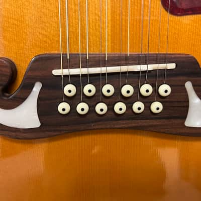 Epiphone J-200 12 string acoustic guitar, pickup, case 2021 - sunburst image 15