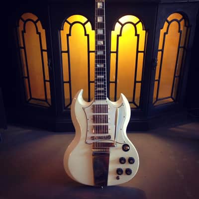 Gibson Custom Shop Les Paul SG Custom 2008 1967 RI Polaris White jimi Hendrix image 1