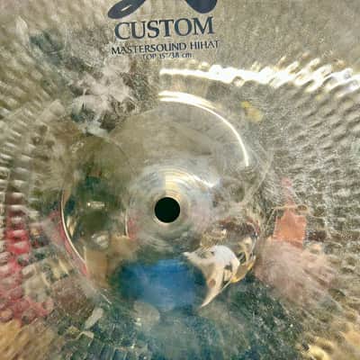 Zildjian 15" A Custom Mastersound Hi-Hat Cymbals (Pair) 2004 - Present - Brilliant - NOS - 1148 Grams Top / 1616 Grams Bottom image 5