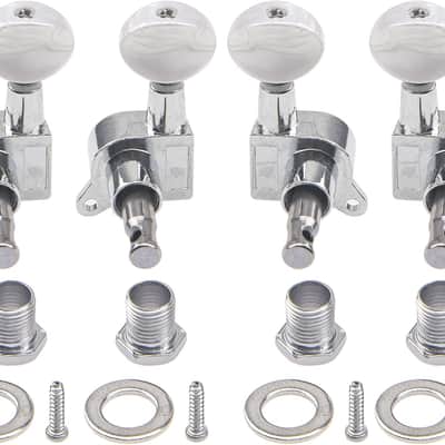 4Pcs Ukulele Tuner Tuning Pegs Keys 2L2R Machine Heads Set Compatible with 4 String Ukulele Guitar (White Pearl) image 2
