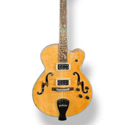 Blueberry Handmade Hollow Body Electric Guitar Rapunzel Motif image 4