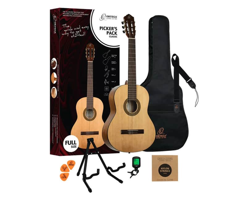 Ortega Guitars RPPC44 Picker's Pack Student Series Classical Guitar Pack image 1