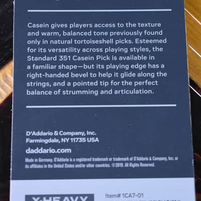 D'Addario Casein 351 Standard Guitar Pick 2.0 mm image 6