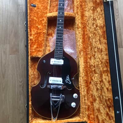 RARE! EKO 395 Violin Guitar Dark Red 1967/68 + Original Hardcase image 1