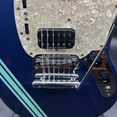 Fender Kurt Cobain Mustang 2012 - Dark Lake Placid Blue with Stripe image 5