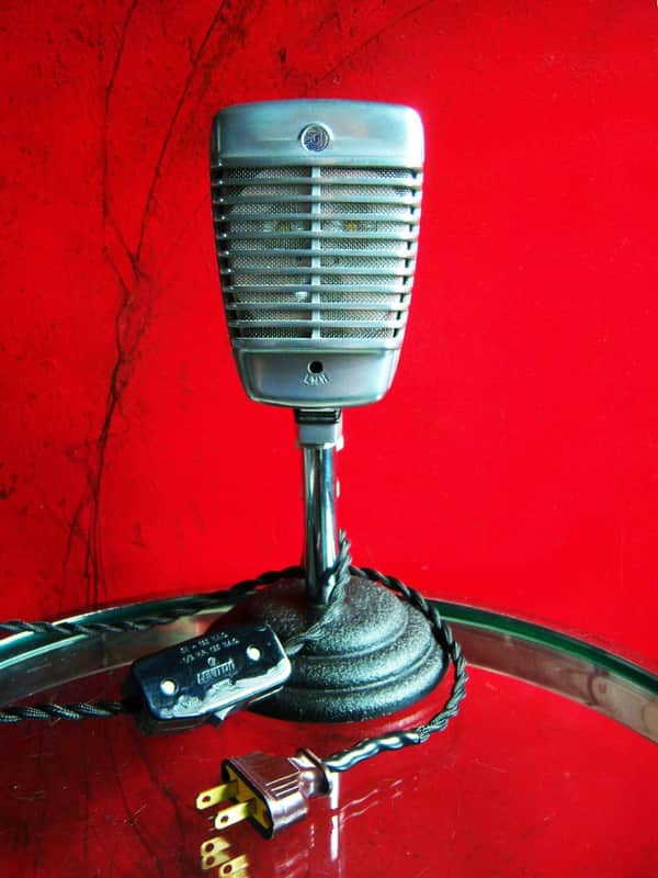 Vintage 1960's Shure 51S dynamic Microphone mod LED light / lamp w cable 51 55 55S # 2 image 1