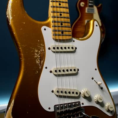 Fender Custom Shop ’55 Stratocaster Kyle McMillin Masterbuilt 2020 - Frost Gold Relic image 8