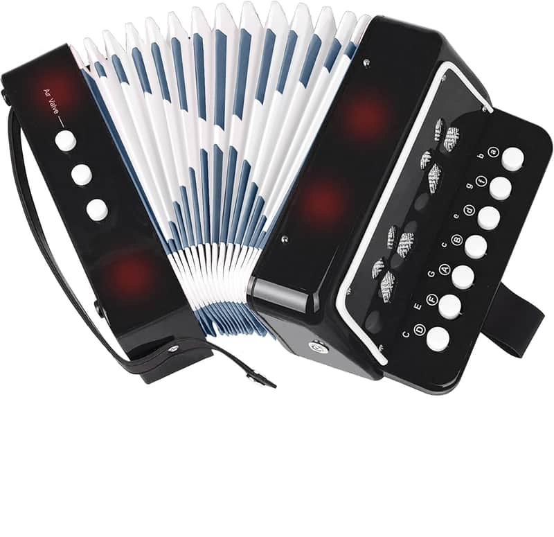 Kids Accordion,Toy Accordion for Kids Ages 3 5 9 7 10 12 Child Children Toddlers Beginners Mini Accordion Musical Instrument 10 Keys Button Small for Boy Girls Christmas(Black) image 1