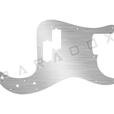 Custom Pickguard For 2030 - 2008 Made in Japan Fender Precision Bass ‘62 - Simulated Brushed Silver/Black .090"