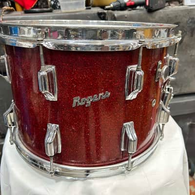 Rogers 10" deep X 14" head Marching Snare Drum (175-1265) 60's - Red Sparkle Bild 1