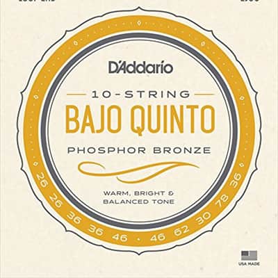 D'Addario EJ85 Phosphor Bronze Bajo Quinto Strings,10 string image 4
