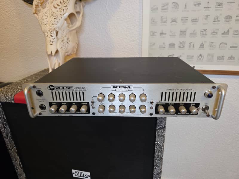 Mesa Boogie M-Pulse 600 Simul-State Bass Amplifier Rack Head Parametric EQ and Compressor image 1