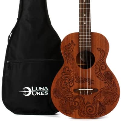 Luna Guitars Henna Dragon Mahogany Baritone Ukulele - Natural image 2