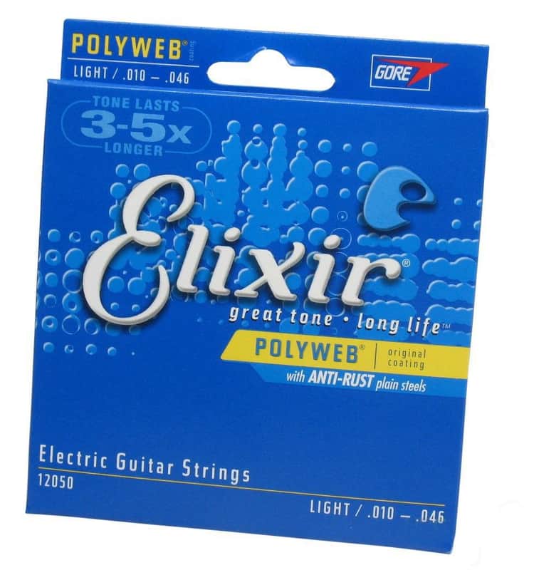 Elixir 12050 Polyweb Nickel Plated Steel Electric Guitar Strings - Light (10-46) image 1