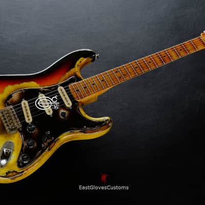 Fender Stratocaster TV Yellow/Sunburst  Heavy Aged Relic by East Gloves Customs (RARE) image 8
