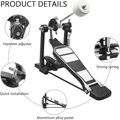 Bass Drum Pedal Hammer, Single Chain Bass Drum Pedal with Drum Beater Stick image 3