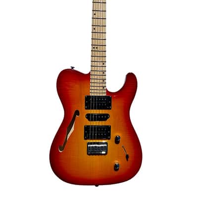 BootLegger Guitar Rye Memphis 2023 - HSH - Coil Split - Cherry Honey Burst - Case - Tele Style image 4