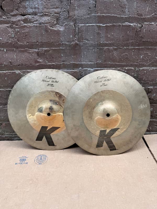 Zildjian K Custom Hybrid 13¼" Hi-Hat Cymbals – Pair – 2.0 lb Top / 2.6 lb Bottom – Used image 1
