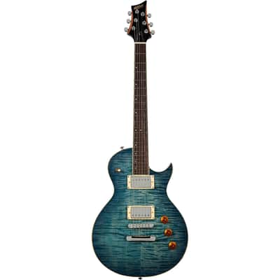 Mitchell MS470 Mahogany Body Electric Guitar Denim Blue Burst - Soft case included image 9