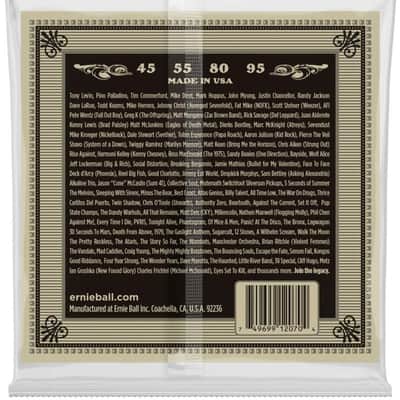 Ernie Ball Earthwood Slinky Phosphor Bronze Acoustic Bass Guitar Strings, 45-95 Gauge (P02070) image 2