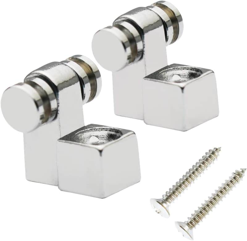Roller String Trees String Retainer Guides Compatible with Strat Tele Style Electric Guitar Parts Replacement Pack of 2pcs with Mounting Screws Chrome. image 1
