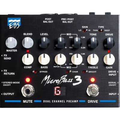 EBS MicroBass 3 2-Channel Bass Preamp Pedal - Open Box image 1
