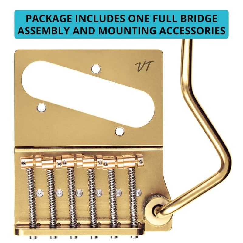 Vega-Trem VT2ND TeleTrem Modern Gold w/out Logo No-Drill Tremolo for Telecaster-Style Guitars image 1