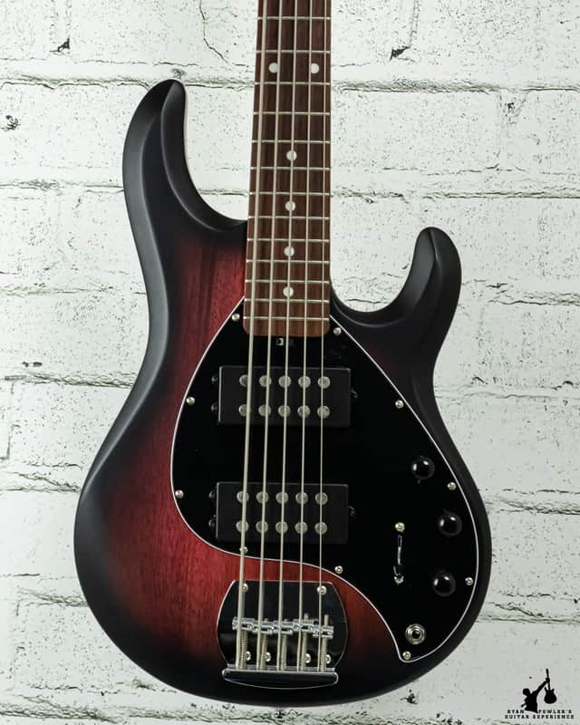 Sterling by Music Man StingRay Ray5HH Limited-Edition 5-String Bass Guitar - Ruby Red Burst Satin (#3618) image 1