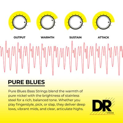 DR Strings PURE BLUES Bass Guitar Strings (PB-45), Silver image 3