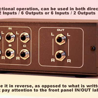 6 In 2 Out TRS Line Switcher Monitor Controller Vintage Maker image 3