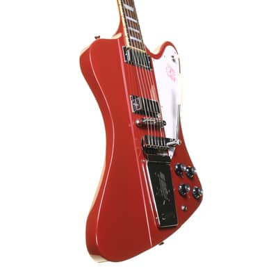 Epiphone Inspired by Gibson Custom 1963 Firebird V Vibrola Electric Guitar, Ember Red with Case image 5