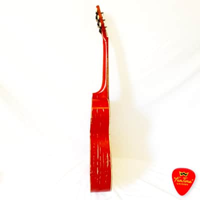 1950s Harmony Stella Sundale H907 Parlor Guitar Jubilee Red & White Acoustic w/ Hardshell Case – “Candy” image 18