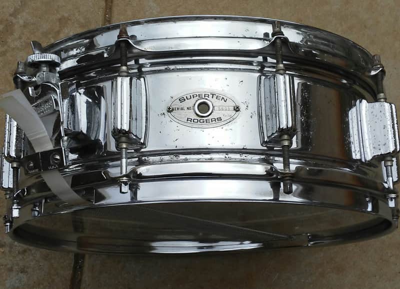 Rogers "Script Logo" SuperTen 5x14" 10-Lug Chrome Over Steel Snare Drum Early 1970s image 2