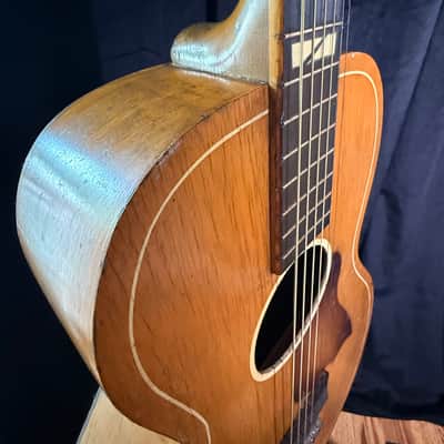 1939 United Elitone Parlor Guitar – Prewar Chicago-Built Vintage Acoustic – Family Owned Since New image 5