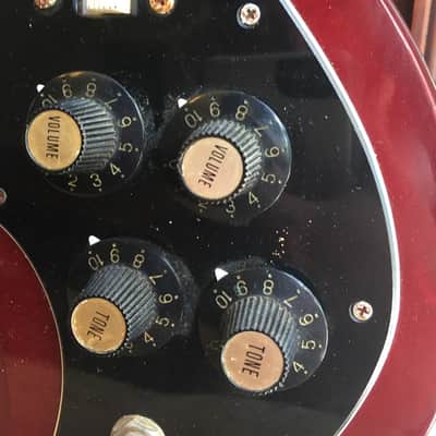 Global 495 B Bass Guitar (SG EB3 Short Scale) 1970's Aged Cherry image 4