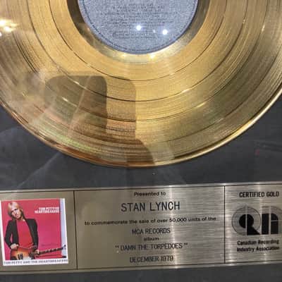 Stan Lynch Tom Petty and The Heartbreakers, CRIA Canadian, Damn the Torpedoes Gold Record (#7) image 2