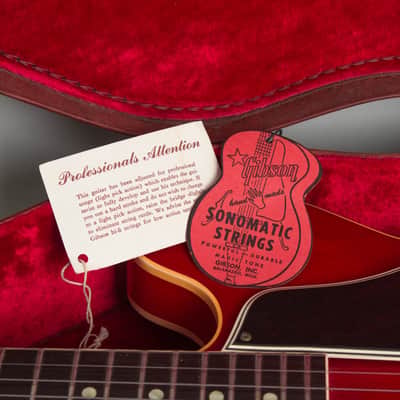 Gibson  ES-330TC Thinline Hollow Body Electric Guitar (1960), ser. #R5071-5, original brown chipboard case. image 13