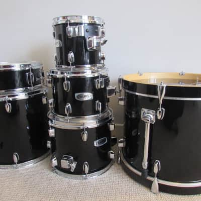 Mapex V Series Black Drum Kit with Hadware Jazz/Child/Portable -18" BD, 8"+10" TT, 12"+14" FT, 12"SN image 11