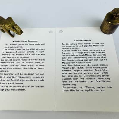 Yamaha Vintage Guitar Guarantee Hang Tag, European Market Only image 3