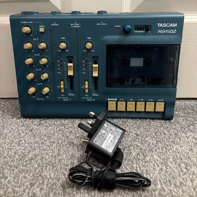TASCAM Porta 02 Ministudio 4-Track Cassette Recorder 2000s - blue [custom pitch modded] image 2
