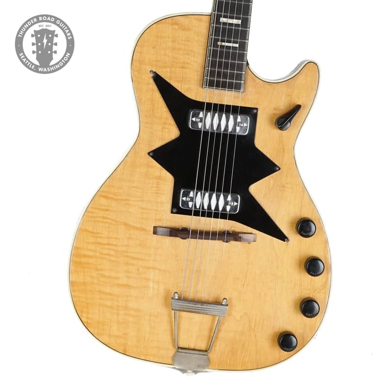1950's Harmony Roy Smeck Stratotone H7208 Natural w/ Black Back & Sides - Very Good