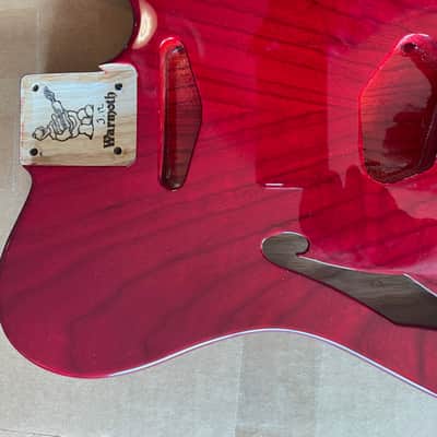 Warmoth Thinline Tele Body - Beautiful Transparent Red w/Pickguard and Bridge image 3