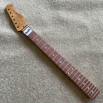 Harley Benton Dark Roasted Maple Wood Strat Style Guitar Neck, Rosewood 22 Frets Fingerboard image 1