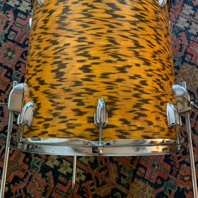 1962-1970 Slingerland 20/16/12 yellow tiger pearl vintage drums image 13
