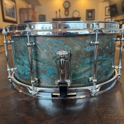 Offbeat Drum Co 6.5 x 14 Copper Snare with Maple Re-Rings / Edges 2025 - Patina and Etched Logo image 2