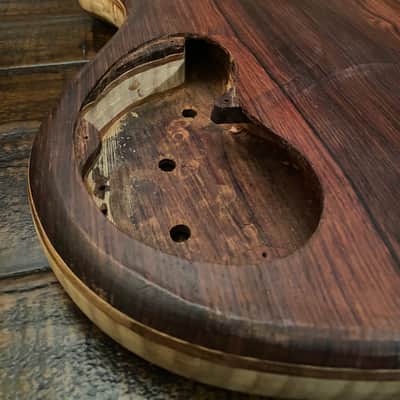 Scarlet Fire Guitars Rosebud Prototype Jerry Garcia Doug Irwin Alembic Tiger Style guitar body project Grateful Dead Cocobolo image 5