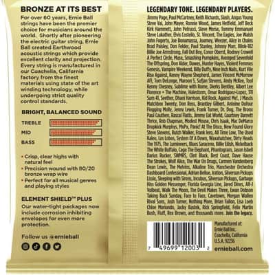 Ernie Ball Earthwood Medium Light 80/20 Bronze Acoustic Guitar Strings, 12-54 Gauge (P02003) image 2