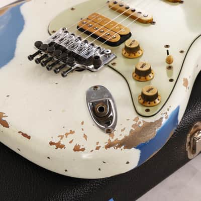 Fender Custom Shop White Lightning Stratocaster HSS Olympic White over Lake Placid Blue 2020 image 13