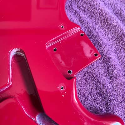 1960s Fender Musicmaster Duo Sonic guitar body red 1959 1960 image 2