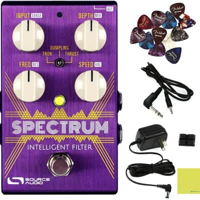 Source Audio SA248 Spectrum Intelligent Filter Pedal Bundle w/Instrument Cable, Power Supply, 12x Fender Picks and Liquid Audio Polishing Cloth image 1